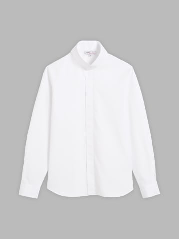 white cotton poplin Etienne shirt with buttoned collar