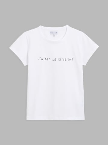 white cotton jersey Brando t-shirt "J'aime le cinema" (I love cinema) screen print