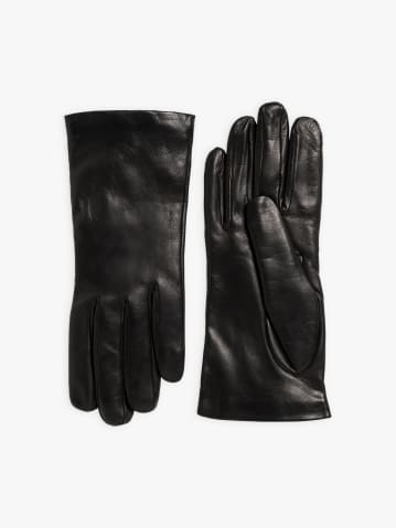 gants Marie noirs en cuir et cachemire