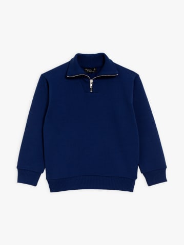 sweat Zip bleu en molleton