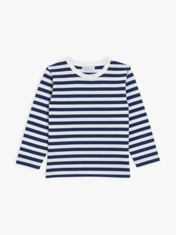 t-shirt Coulos en coton &agrave; rayures bleu marine