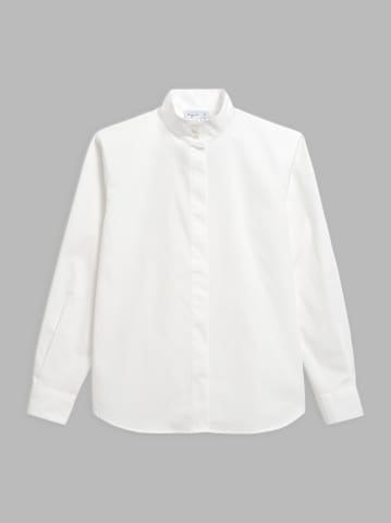 Chemise &Eacute;tienne en coton blanc col montant