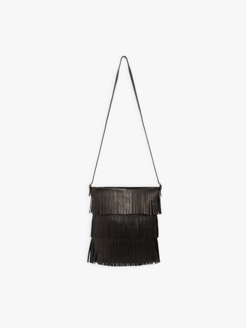 black leather Carmen shopper