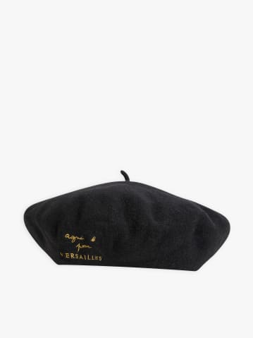black wool Versailles beret