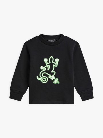 sweat Futur en molleton de coton l&eacute;zard n&eacute;ons noir