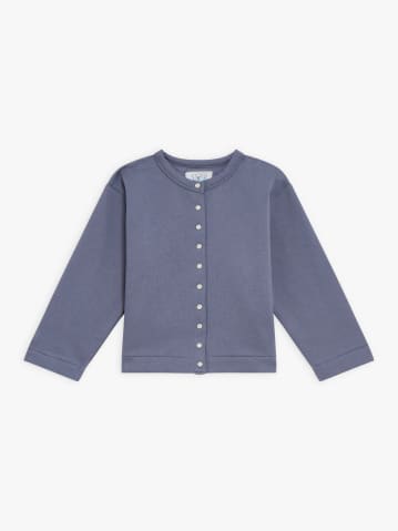 cardigan pression en molleton de coton gris t&ocirc;le