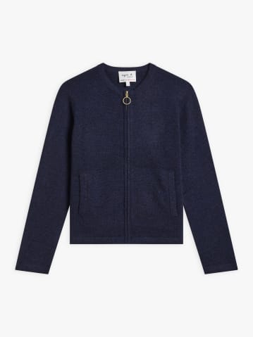blue cashmere Zip cardigan