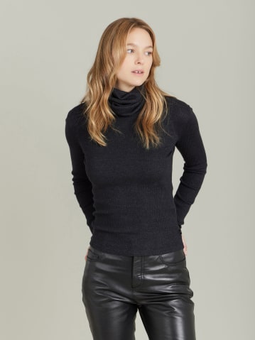 black jersey ribbed Transformable t-shirt