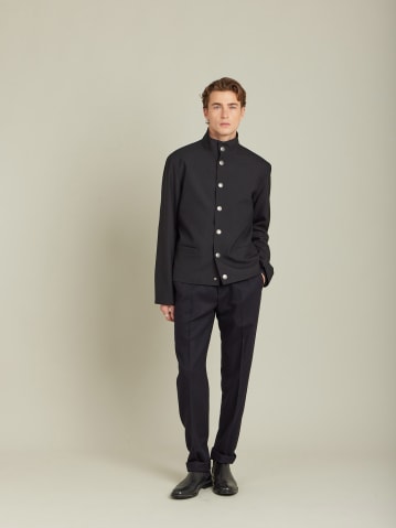 black worsted wool Yvan jacket