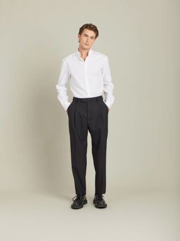 black wool tweed Ibra trousers