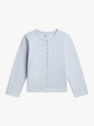 blue cotton jersey Le Petit cardigan
