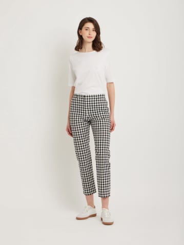black cotton gingham pattern Elvy trousers
