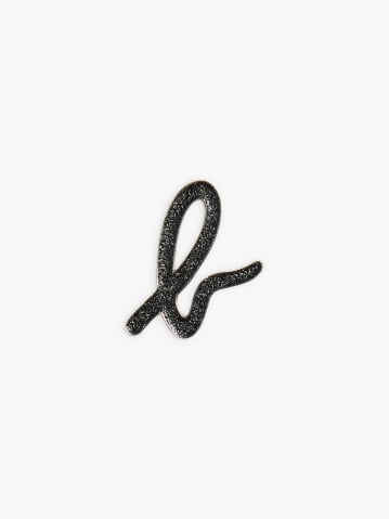 black iron "b." glitter lapel pin