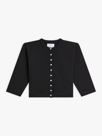 cardigan &agrave; pressions en coton noir