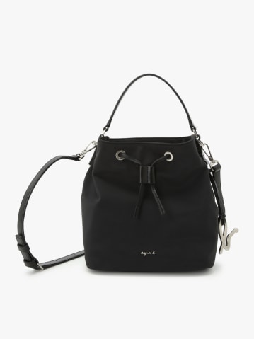 black nylon bucket bag