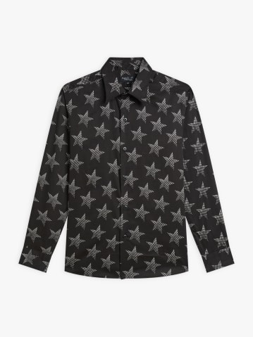 black cotton "&eacute;toile" printed Jimi shirt