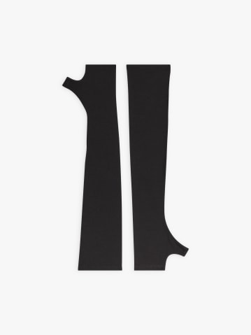 black cotton fingerless Marika gloves