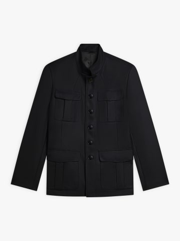 black wool gabardine jacket