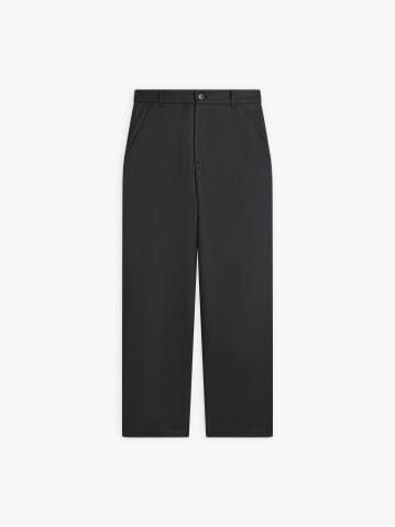 mottled grey wool gabardine trousers