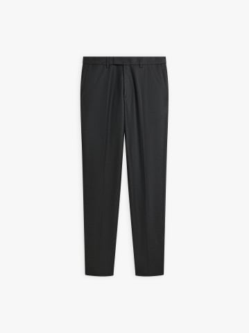 mottled grey wool gabardine Lucky Slim trousers