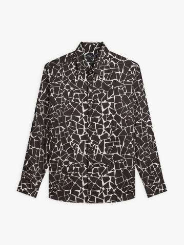 black and white Andy cotton poplin check shirt