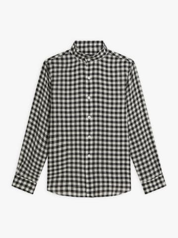 black and white gingham viscose shirt