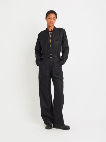 black wool gabardine jumpsuit