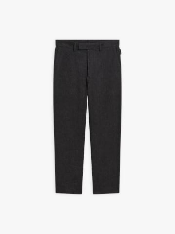 grey cotton trousers with small chevron