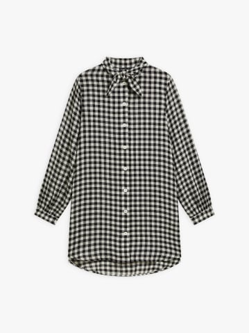 black and white gingham viscose dress