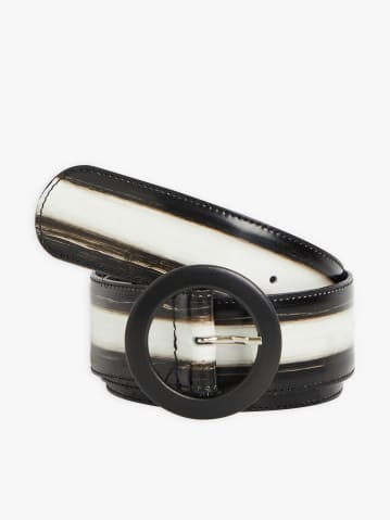 ceinture Gioia en cuir marron et blanc 