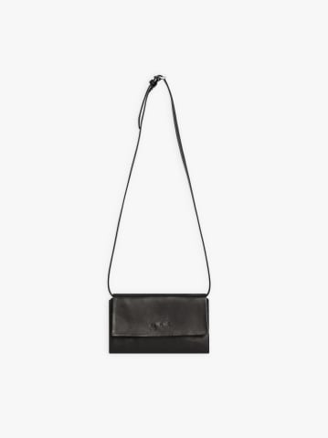 black leather Tina clutch