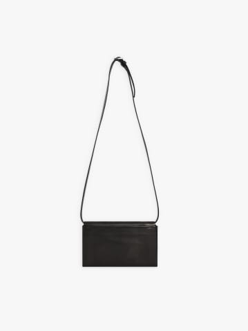 black leather Tina clutch