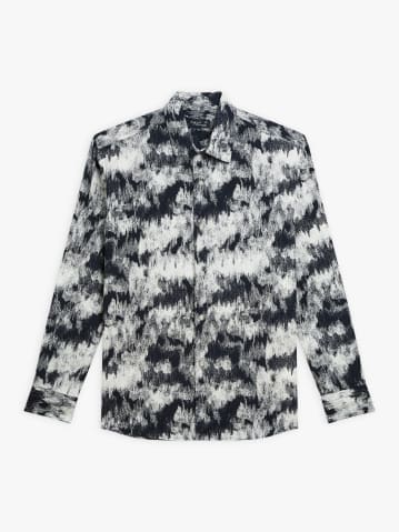 black and white cotton camouflage print Andy shirt