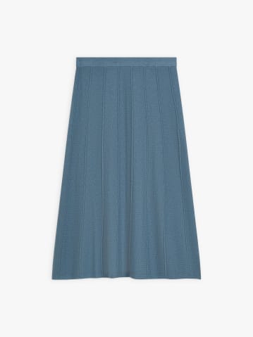blue-grey wool skirt
