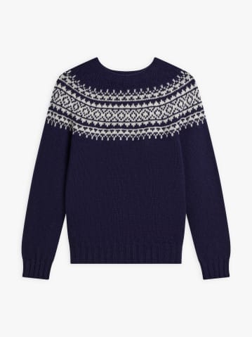 pull Aberdeen en laine bleu