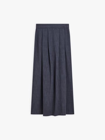 blue viscose pinstripe Early River skirt