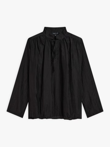 black pongee silk Josepha shirt