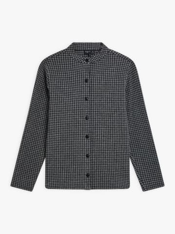 chemise Grandima en laine &agrave; carreaux gris