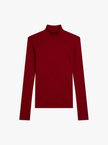 t-shirt Vian &agrave; manches longues col montant rouge