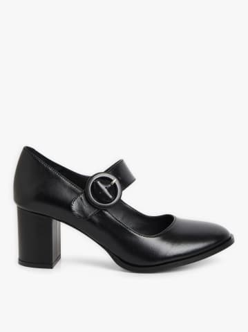 black leather Mary Jane Michelle shoes