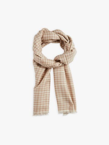 beige checked wool Faro scarf