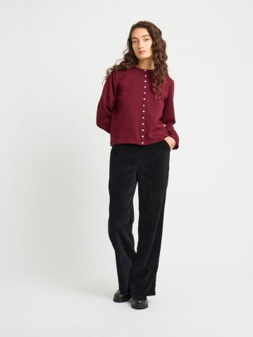 cardigan pressions en molleton de coton bordeaux