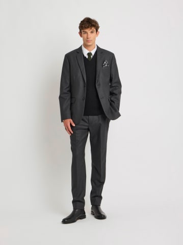 mottled grey wool gabardine Domino jacket