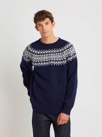 pull Aberdeen en laine bleu