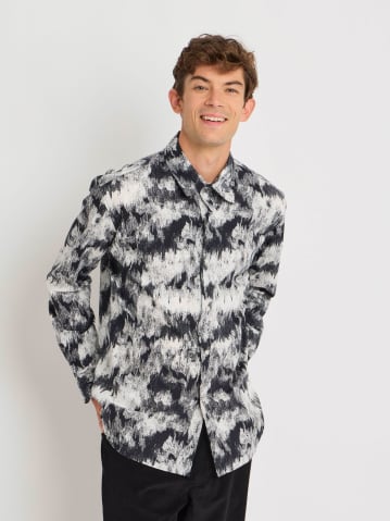 black and white cotton camouflage print Andy shirt