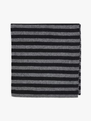 &eacute;charpe Quimper en cachemire &agrave; rayures gris et noir