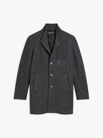 manteau West en laine gris chin&eacute;
