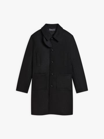 manteau Mandarin en laine noir