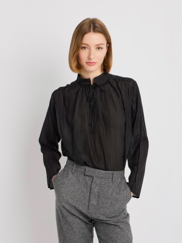 black pongee silk Josepha shirt