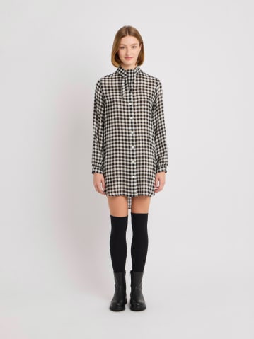 black and white gingham viscose dress